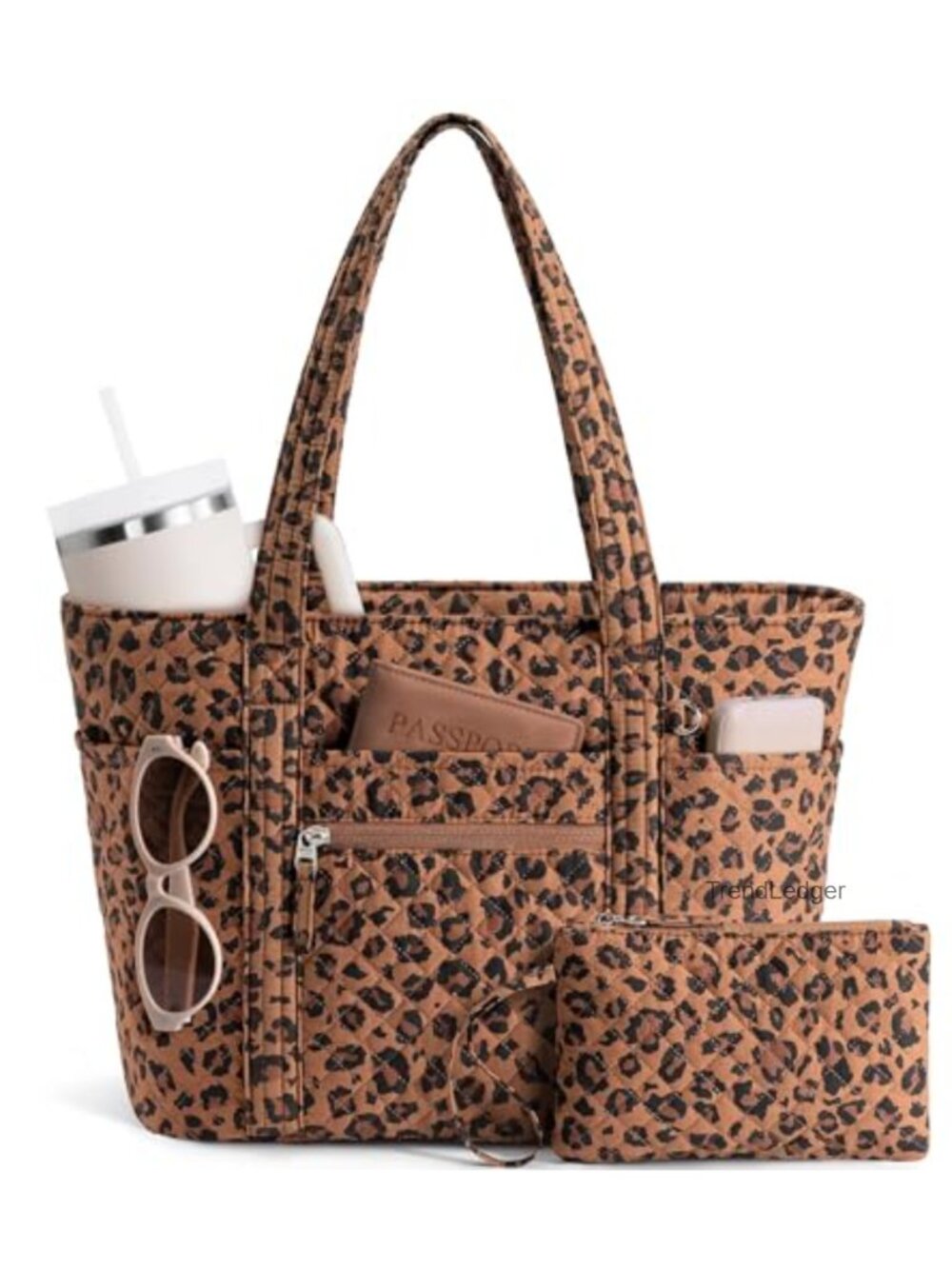 Quilted Cotton Puffer Tote Bag Lightweight Water Resistant Laptop Work Travel